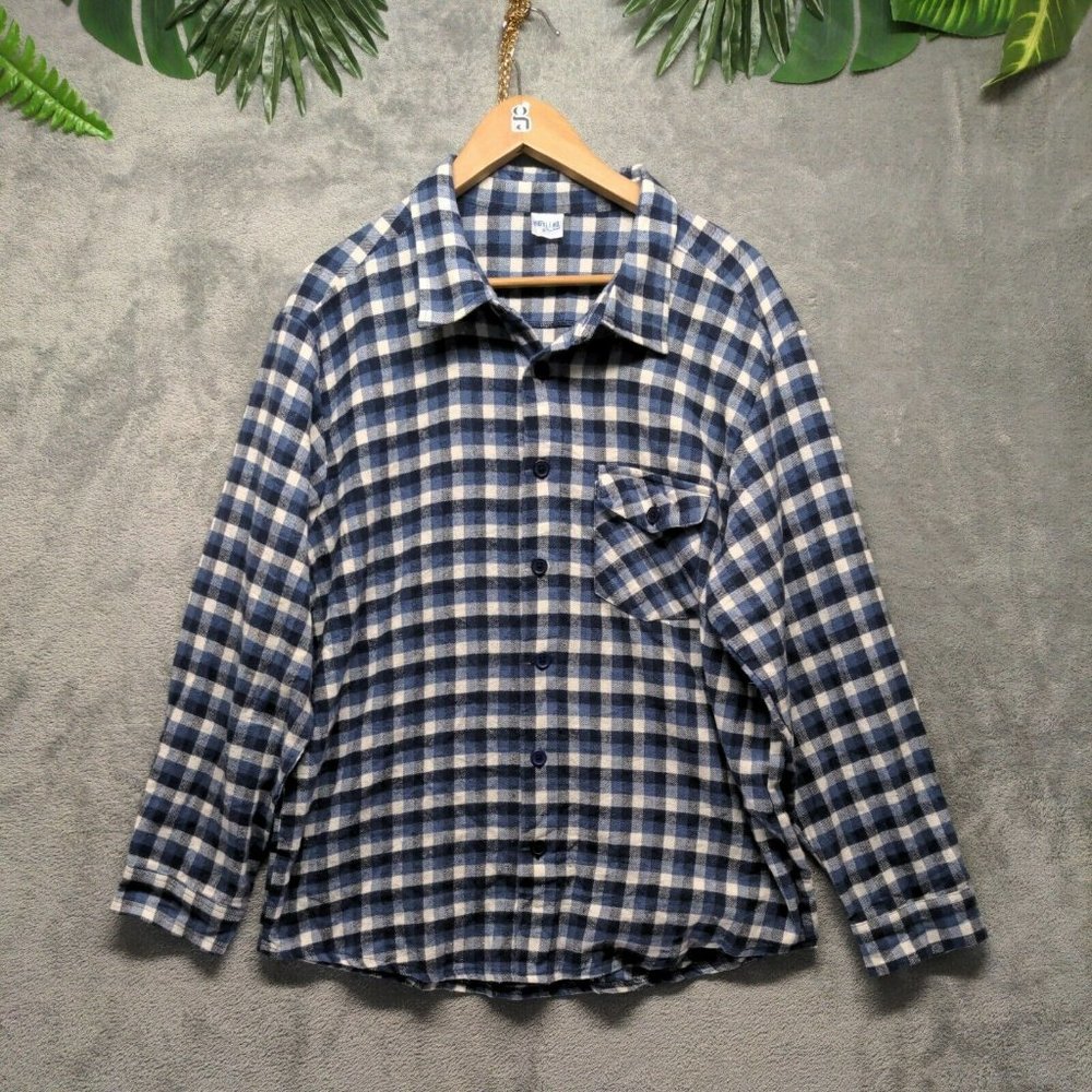 🍑Highland Original Men Flannel Shirt Fall Winter ButtonUp Pocket Casual CheckXL